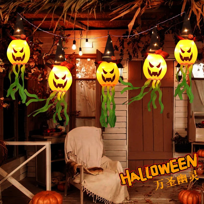 Halloween Decoration 2024 Halloween Ornaments Scary Halloween Hanging Accessories Party Halloween Decoration Luminous Pumpkin