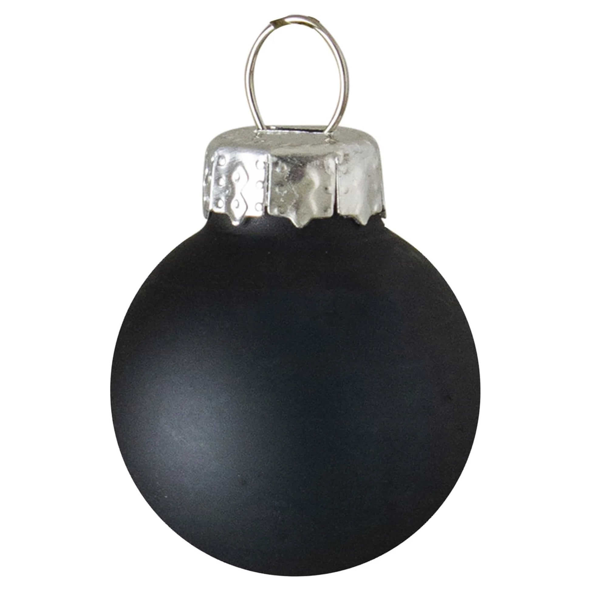 24Ct Shiny and Matte Black Glass Ball Christmas Ornaments 1" (25Mm)