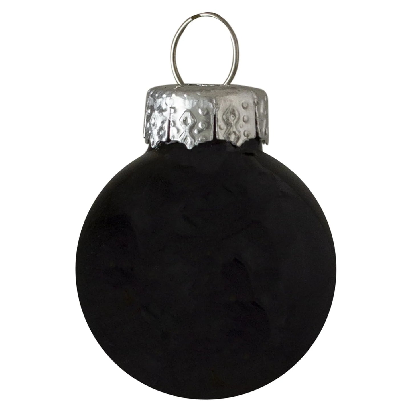 24Ct Shiny and Matte Black Glass Ball Christmas Ornaments 1" (25Mm)