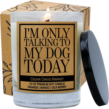 Funny Dog Candles Gifts for Women, Men, Dog Lovers, Pet Candle for Home, House, Dog Mom Gifts, Pet Mom, Fur Mamas, Dog Dads, Foster, Rescue, Adoption Pet Families (I'M Only Talking to My Dog Today)